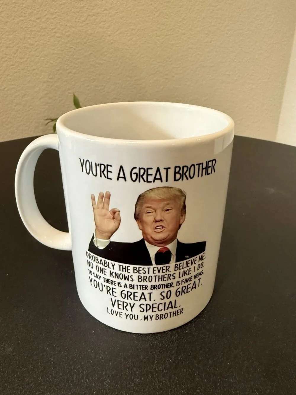 Trump Great Brother Novelty Mug, White Ceramic Gag Gift Cup